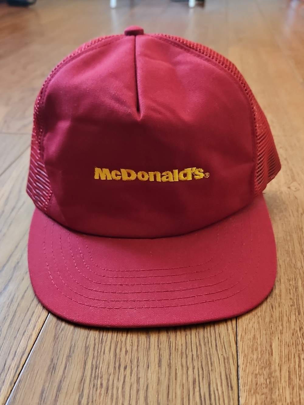 Vintage McDonald's Red Mesh Cap with Yellow Logo